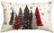 Red and Black Merry Christmas Trees Snowflake Throw Pillow Cover, 12 x 20 Inch Seasonal Winter Holiday Cushion Case Decoration for Sofa Couch